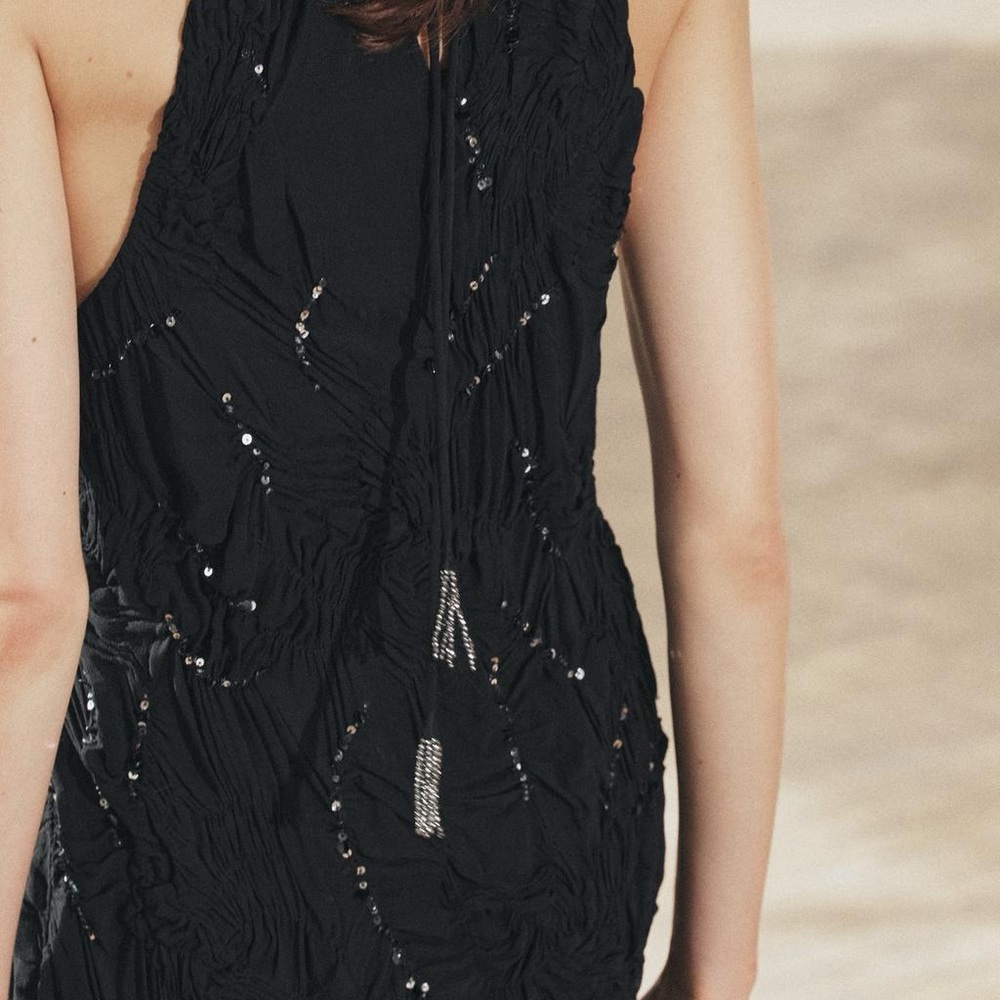 ZARA SEQUINNED HALTER DRESS ZW COLLECTION - Picture 11 of 16